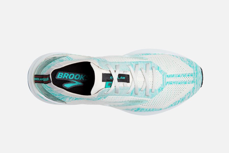 Brooks Running Shoes Womens White/Turquoise - Bedlam 3 Road - 5681-GVYRB